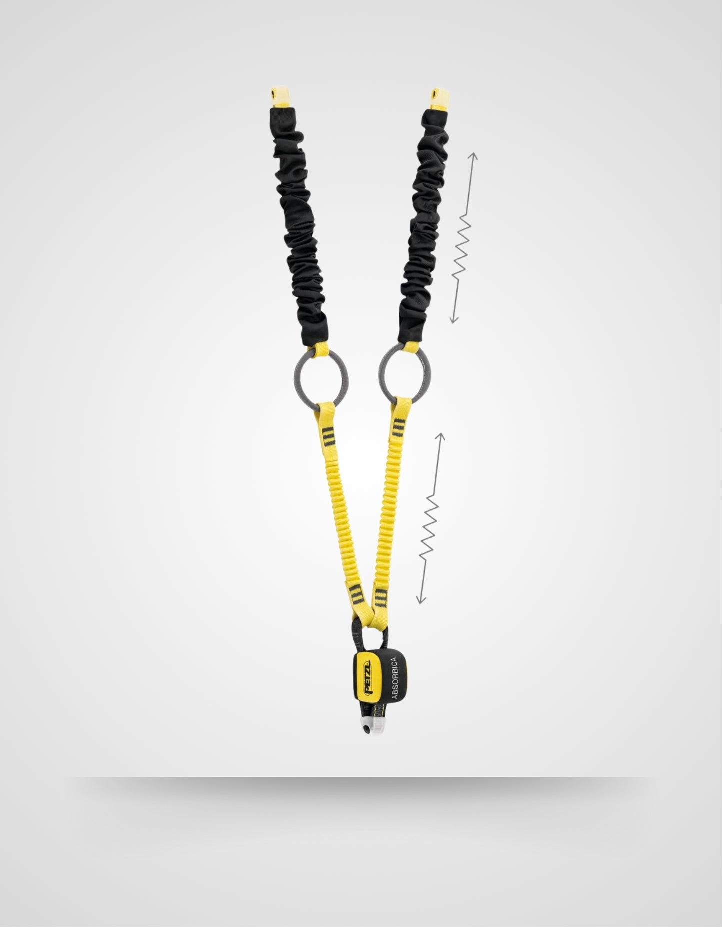 ABSORBICA®-Y TIE-BACK Cordino doppio con anelli di rinvio intermedi e assorbitore di energia integrato