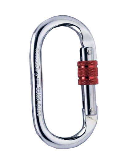 Steel Lock  Moschettone in acciaio con ghiera a vite per lavori in quota