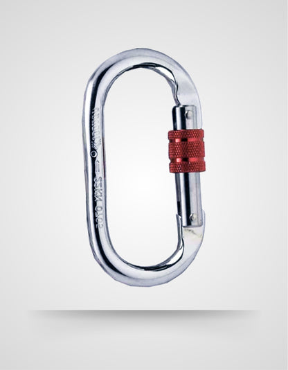 Steel Lock  Moschettone in acciaio con ghiera a vite per lavori in quota